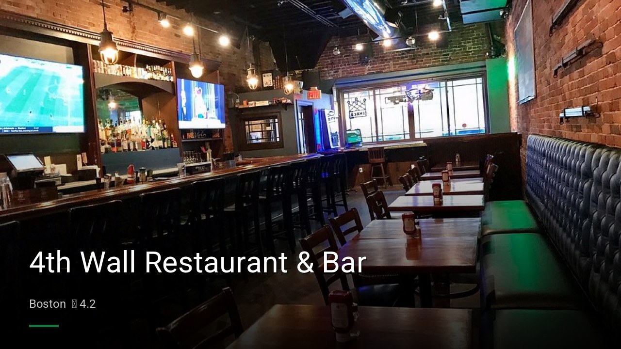 4th Wall Restaurant & Bar - Sports Bars in Boston
