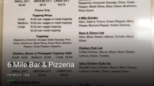6 Mile Bar & Pizzeria — Sports bars in Fort Wayne