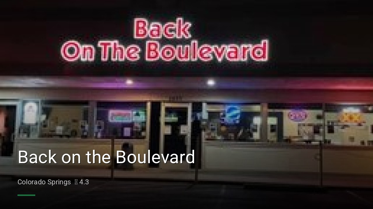Back on the Boulevard - Sports Bars in Colorado Springs