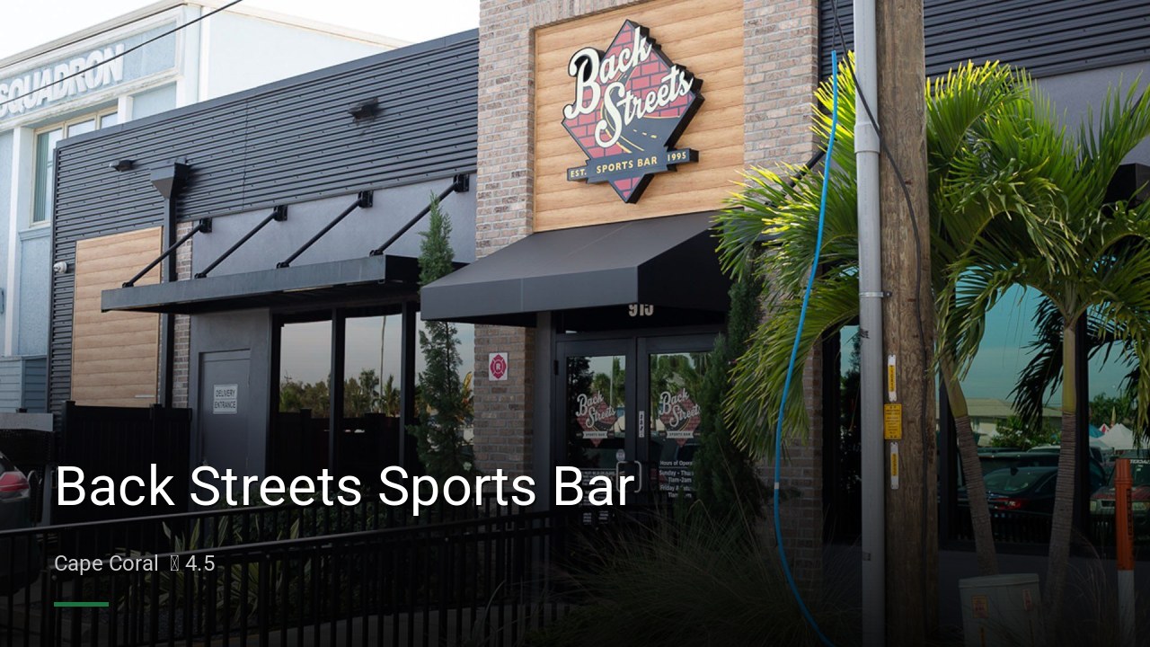 Back Streets Sports Bar - Sports Bars in Cape Coral