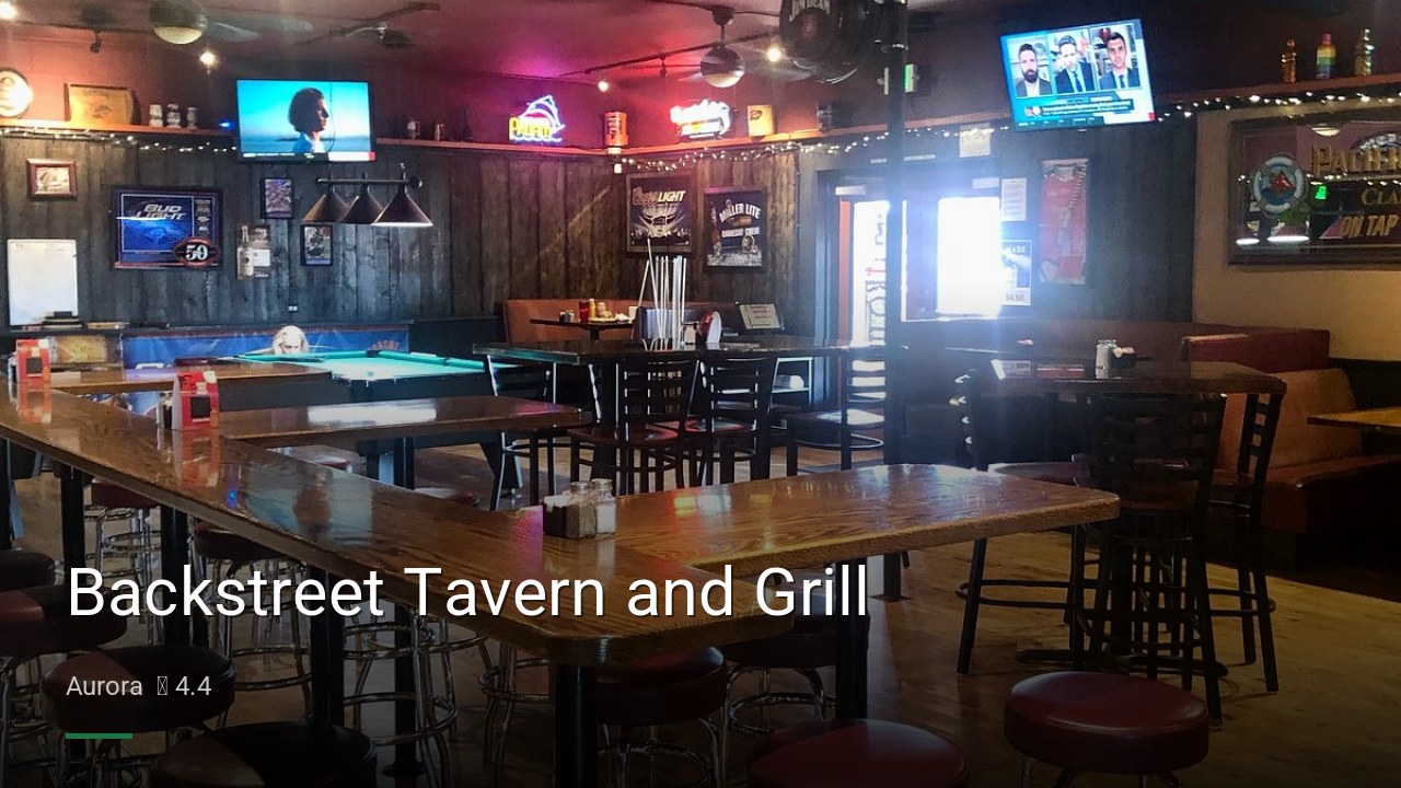 Backstreet Tavern and Grill - Sports Bars in Aurora