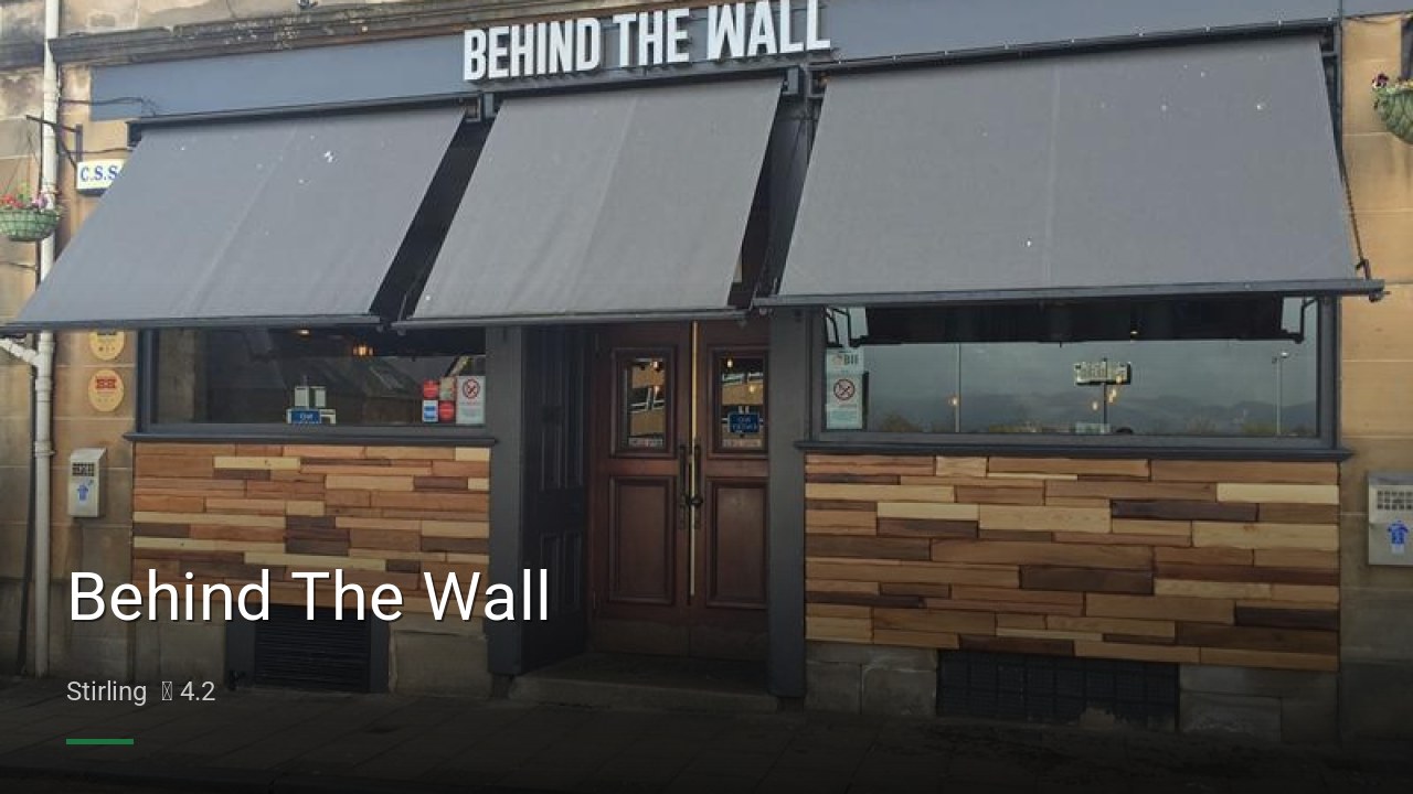 Behind The Wall - Sports Bars in Stirling