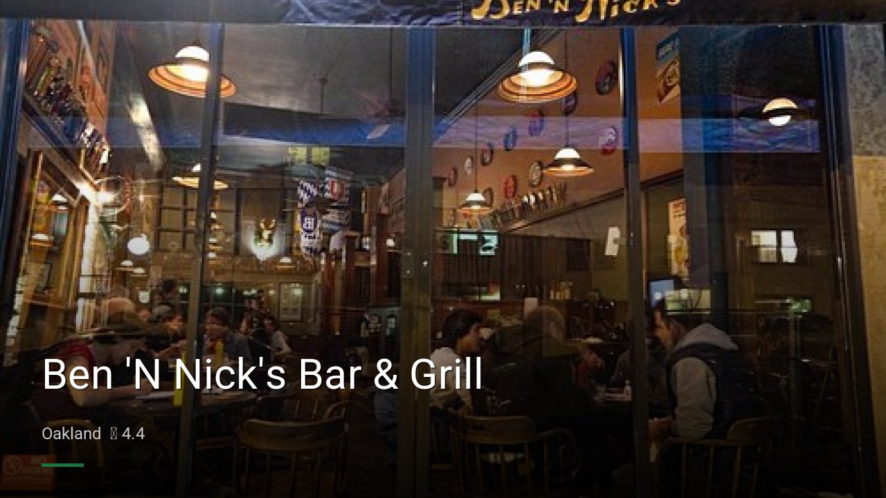 Ben 'N Nick's Bar & Grill - Sports Bars in Oakland