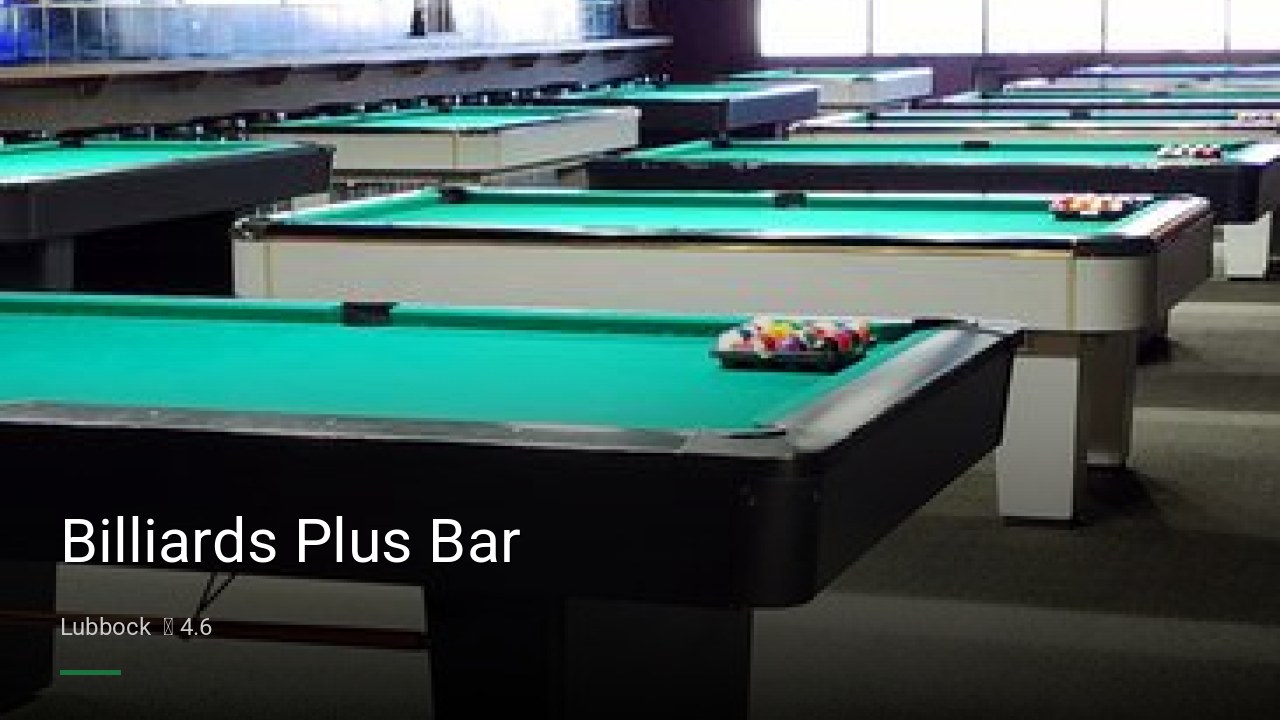 Billiards Plus Bar - Sports Bars in Lubbock
