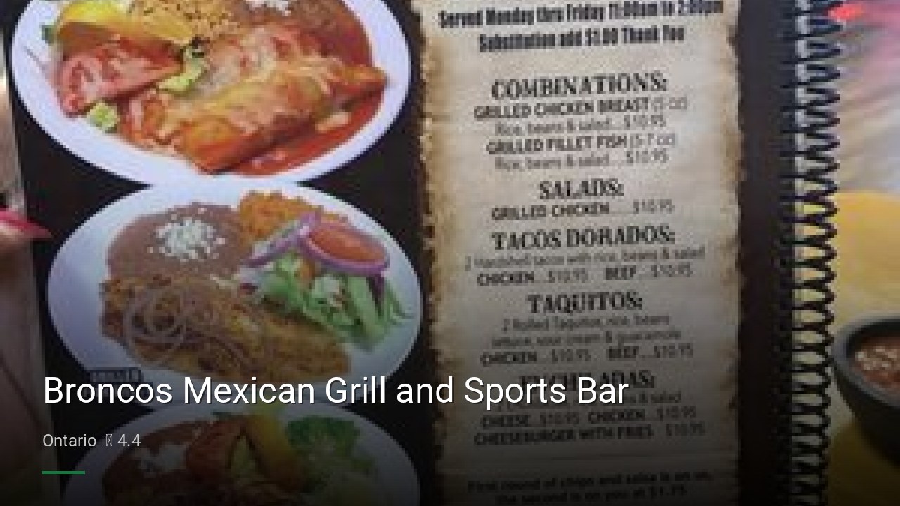Broncos Mexican Grill and Sports Bar - Sports Bars in Ontario