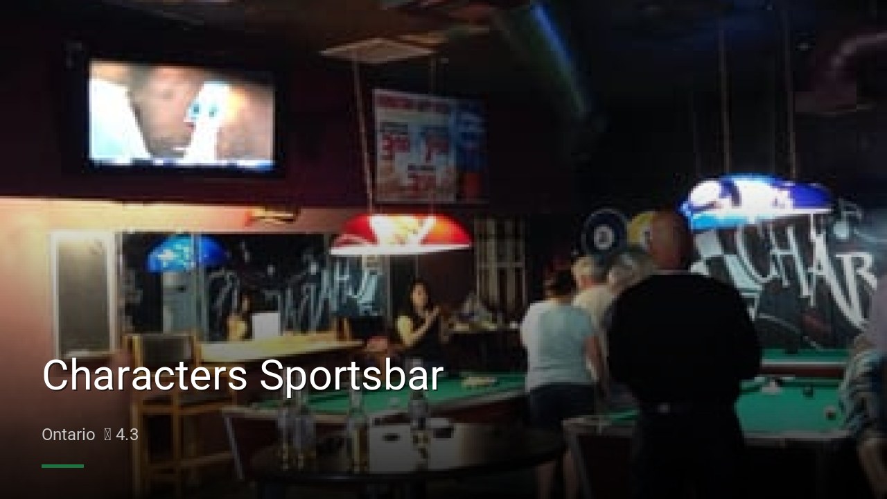 Characters Sportsbar - Sports Bars in Ontario
