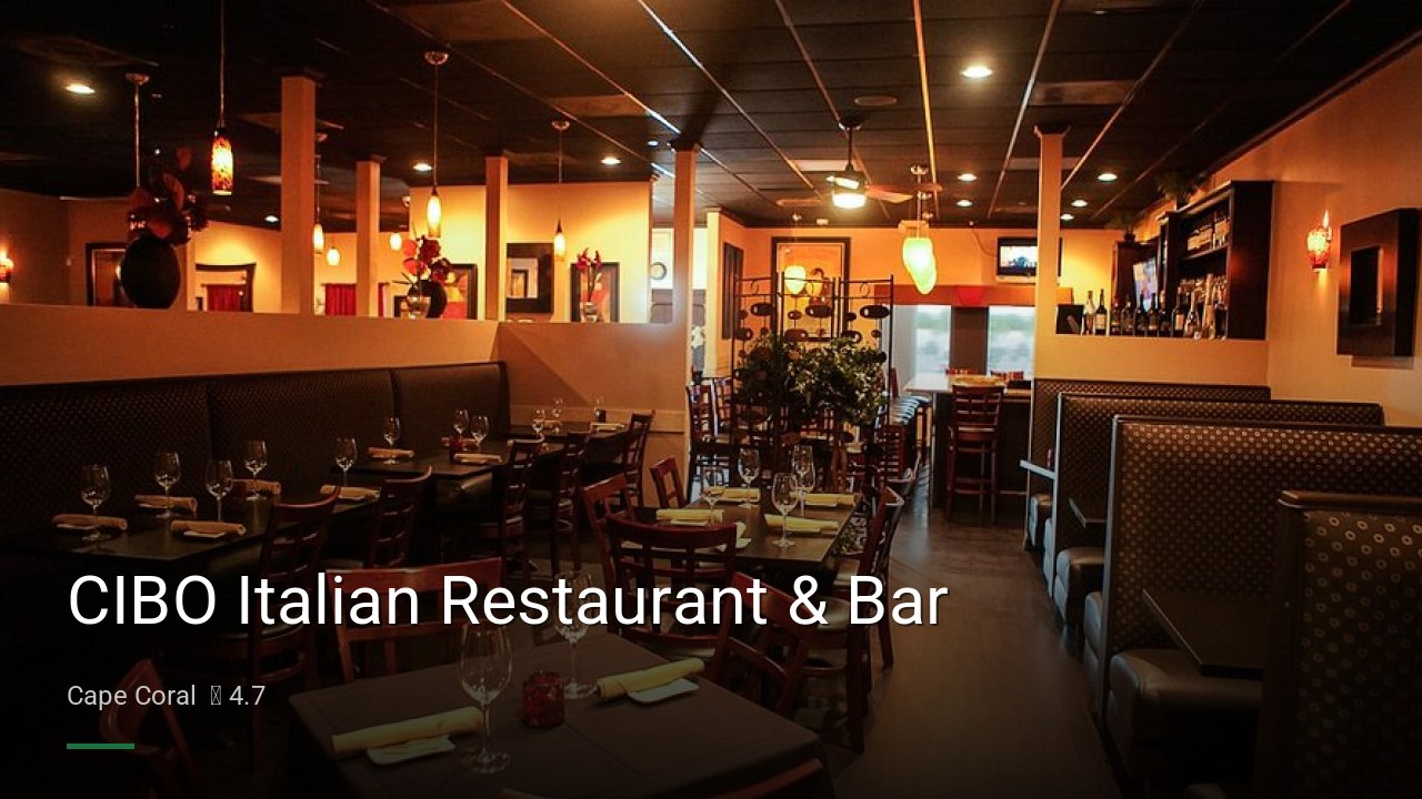 CIBO Italian Restaurant & Bar - Sports Bars in Cape Coral