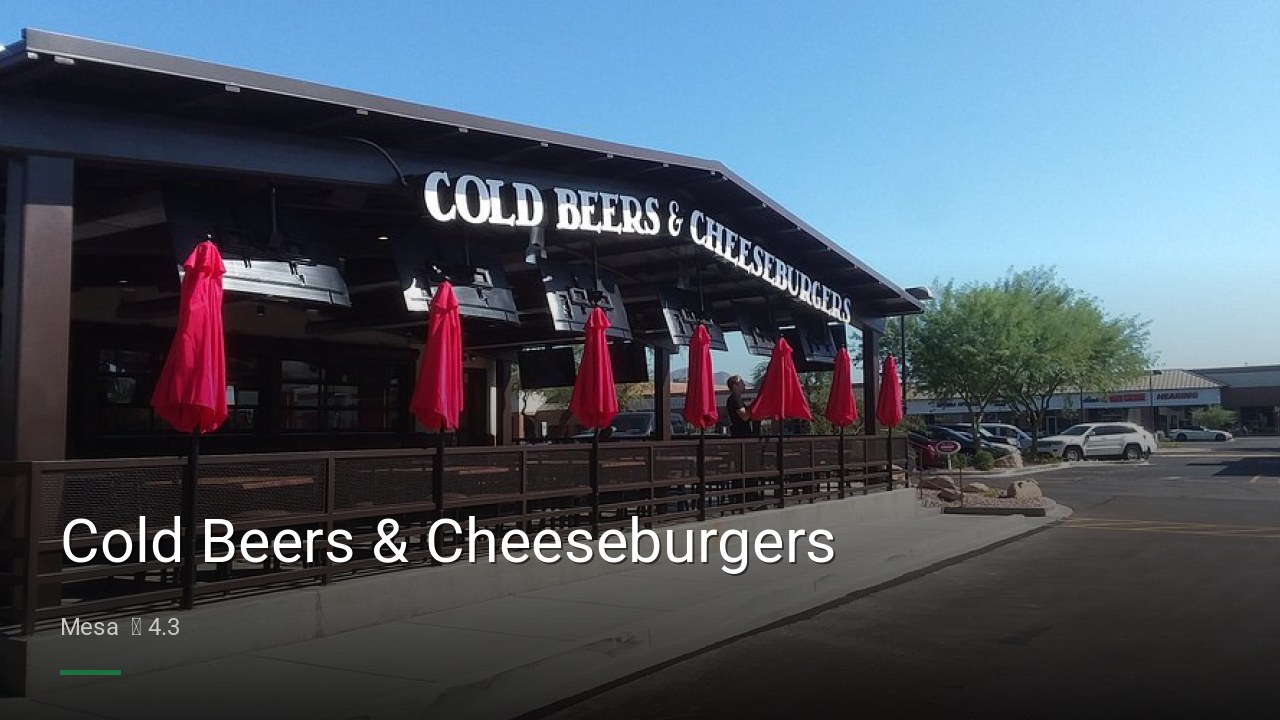 Cold Beers & Cheeseburgers - Sports Bars in Mesa