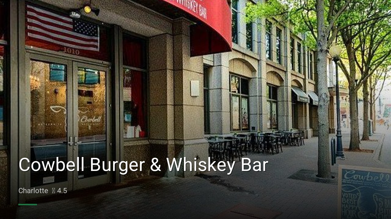 Cowbell Burger & Whiskey Bar - Sports Bars in Charlotte