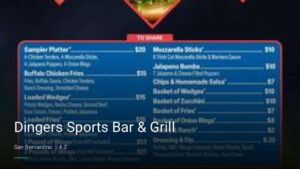 Dingers Sports Bar & Grill — Sports bars in San Bernardino