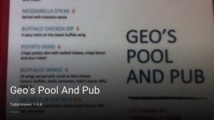 Geo’s Pool And Pub — Sports bars in Tallahassee