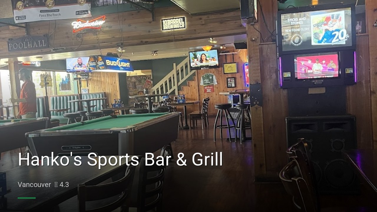 Hanko's Sports Bar & Grill - Sports Bars in Vancouver