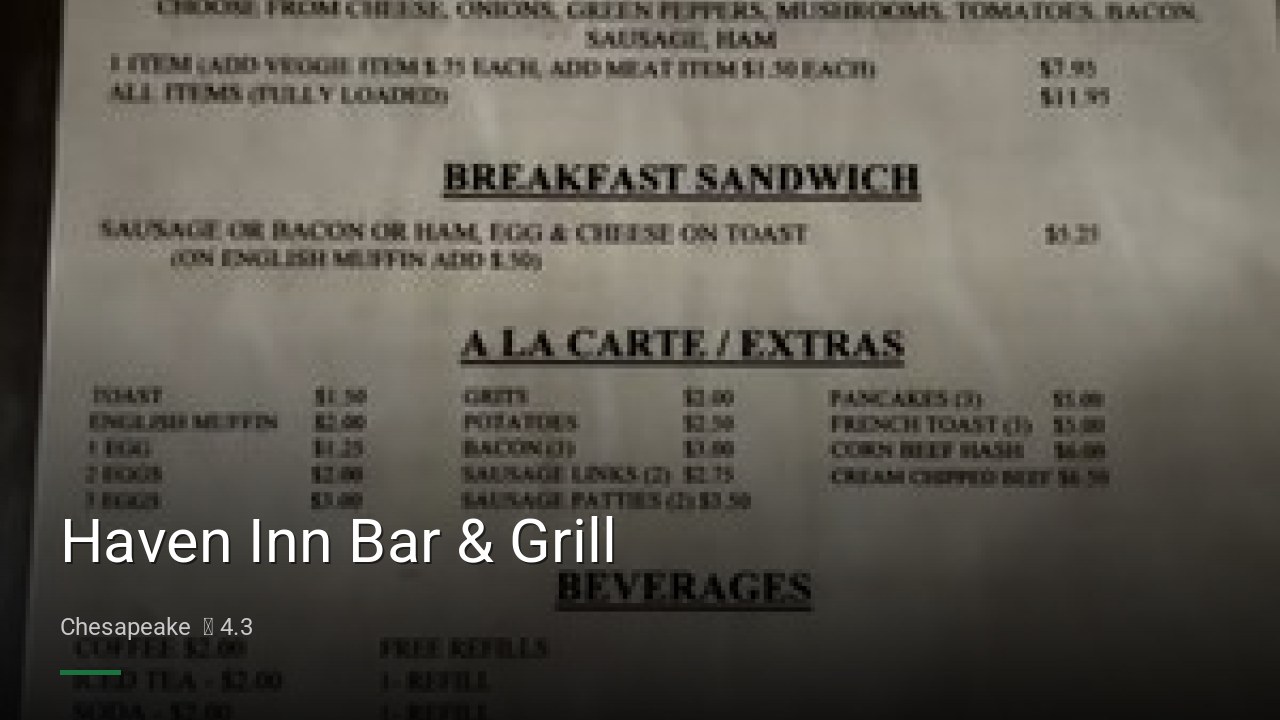 Haven Inn Bar & Grill - Sports Bars in Chesapeake