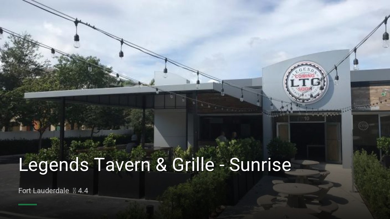 Legends Tavern & Grille - Sunrise - Sports Bars in Fort Lauderdale