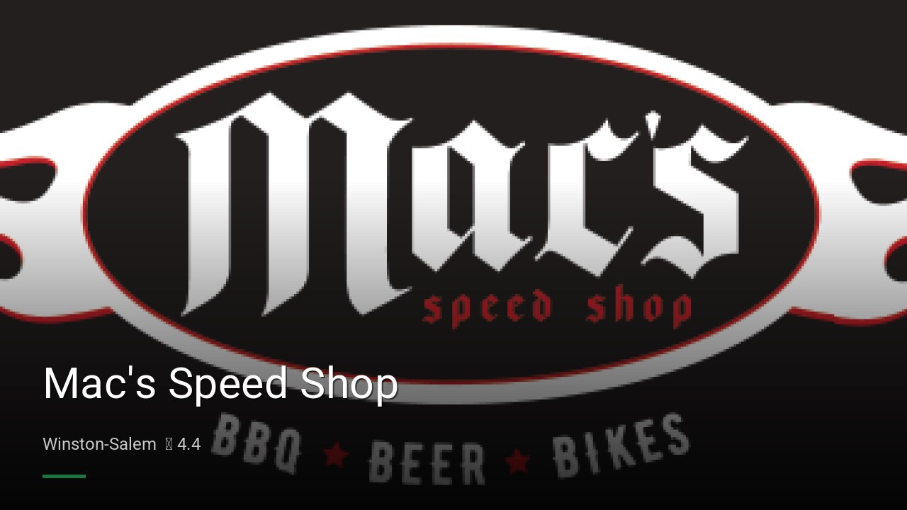 Mac's Speed Shop - Sports Bars in Winston-Salem