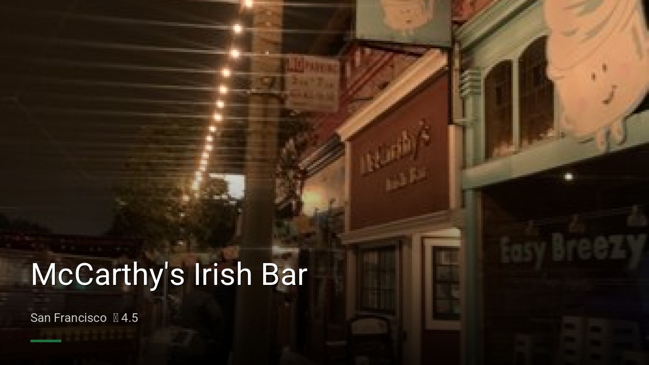 McCarthy's Irish Bar - Sports Bars in San Francisco