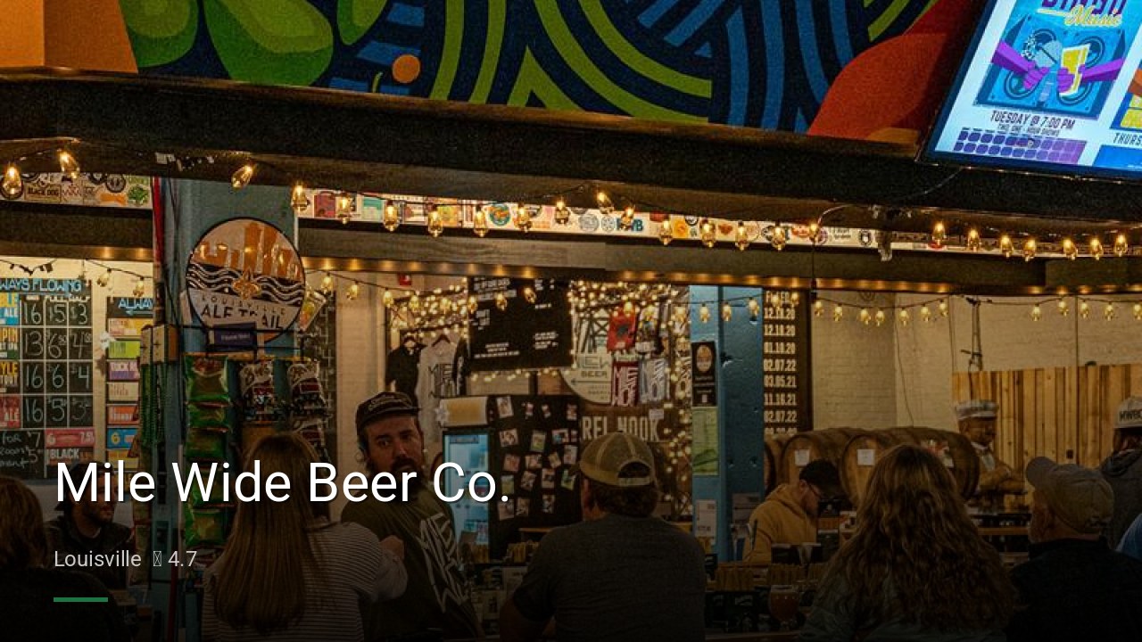 Mile Wide Beer Co. - Sports Bars in Louisville