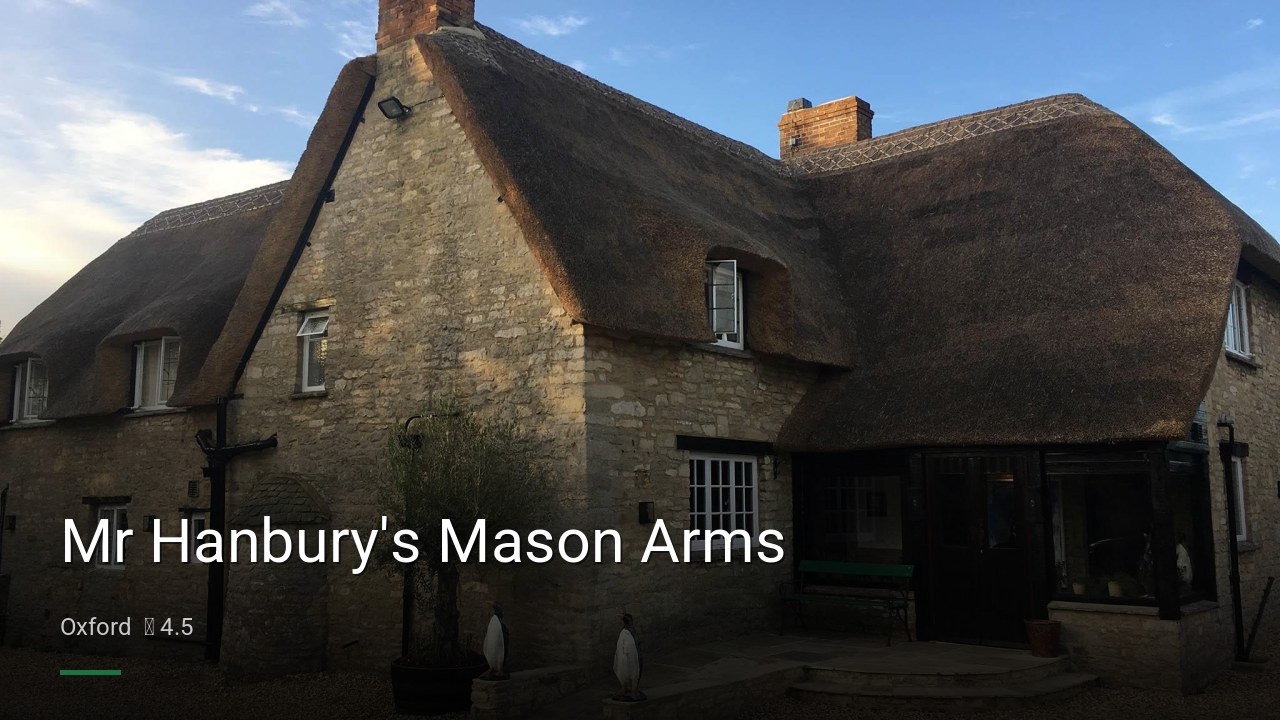 Mr Hanbury's Mason Arms - Sports Bars in Oxford