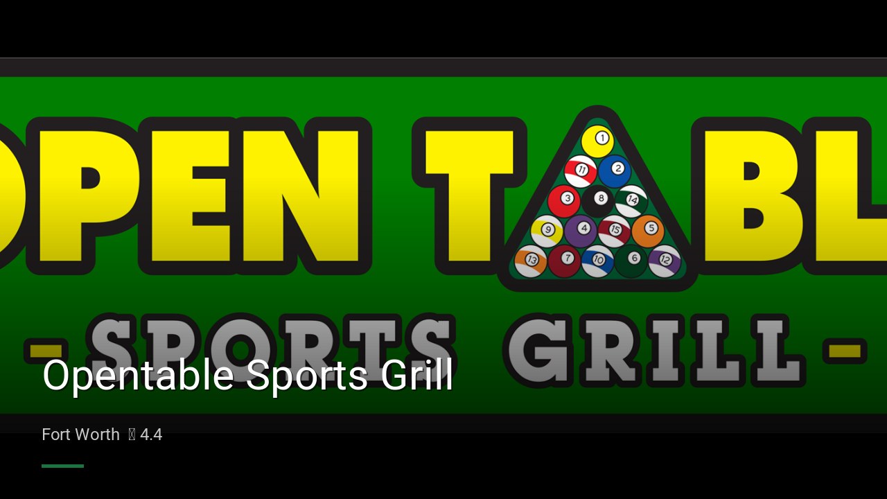 Opentable Sports Grill - Sports Bars in Fort Worth
