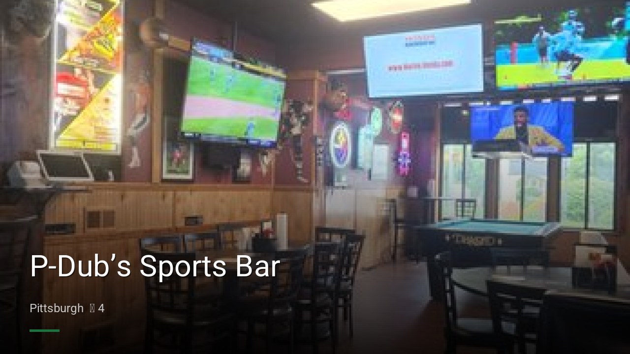 P-Dub’s Sports Bar - Sports Bars in Pittsburgh