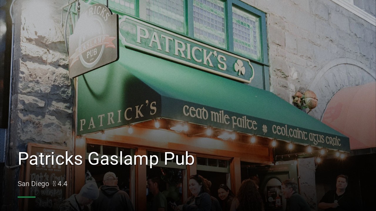 Patricks Gaslamp Pub - Sports Bars in San Diego