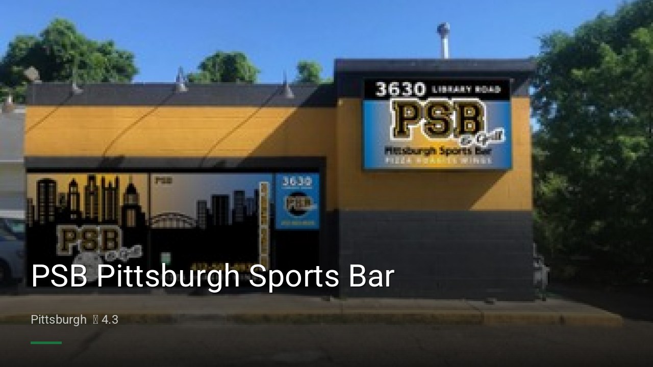 PSB Pittsburgh Sports Bar - Sports Bars in Pittsburgh