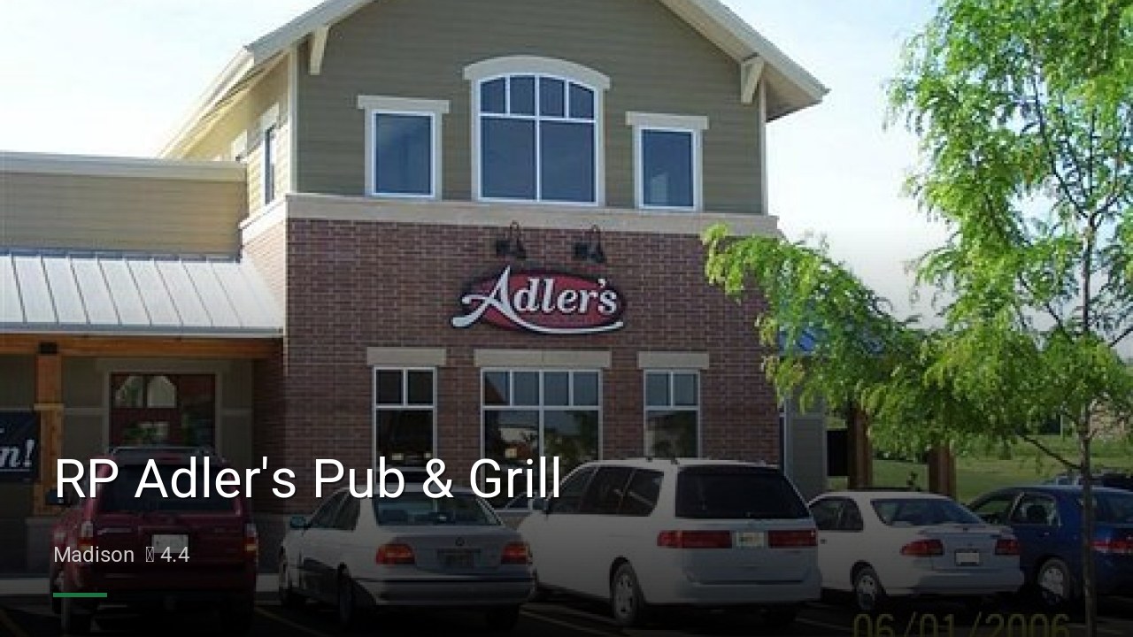 RP Adler's Pub & Grill - Sports Bars in Madison
