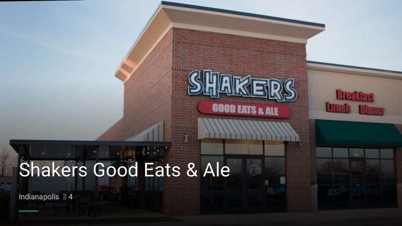 Shakers Good Eats & Ale - Sports Bars in Indianapolis