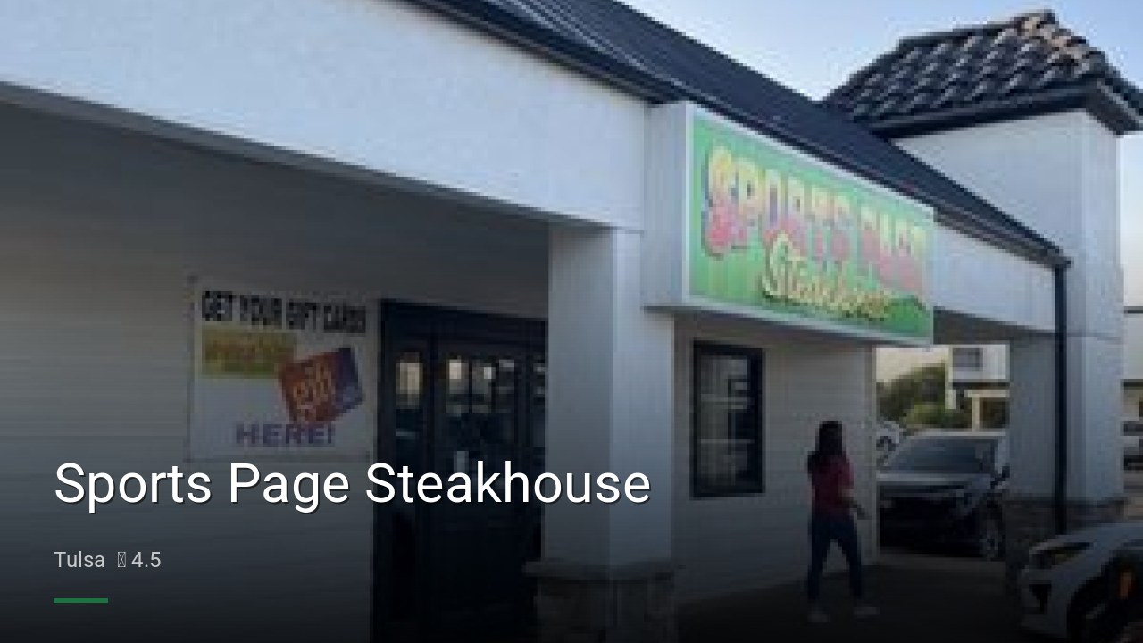 Sports Page Steakhouse - Sports Bars in Tulsa