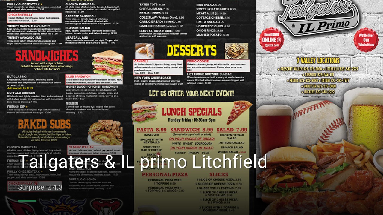 Tailgaters & IL primo Litchfield - Sports Bars in Surprise