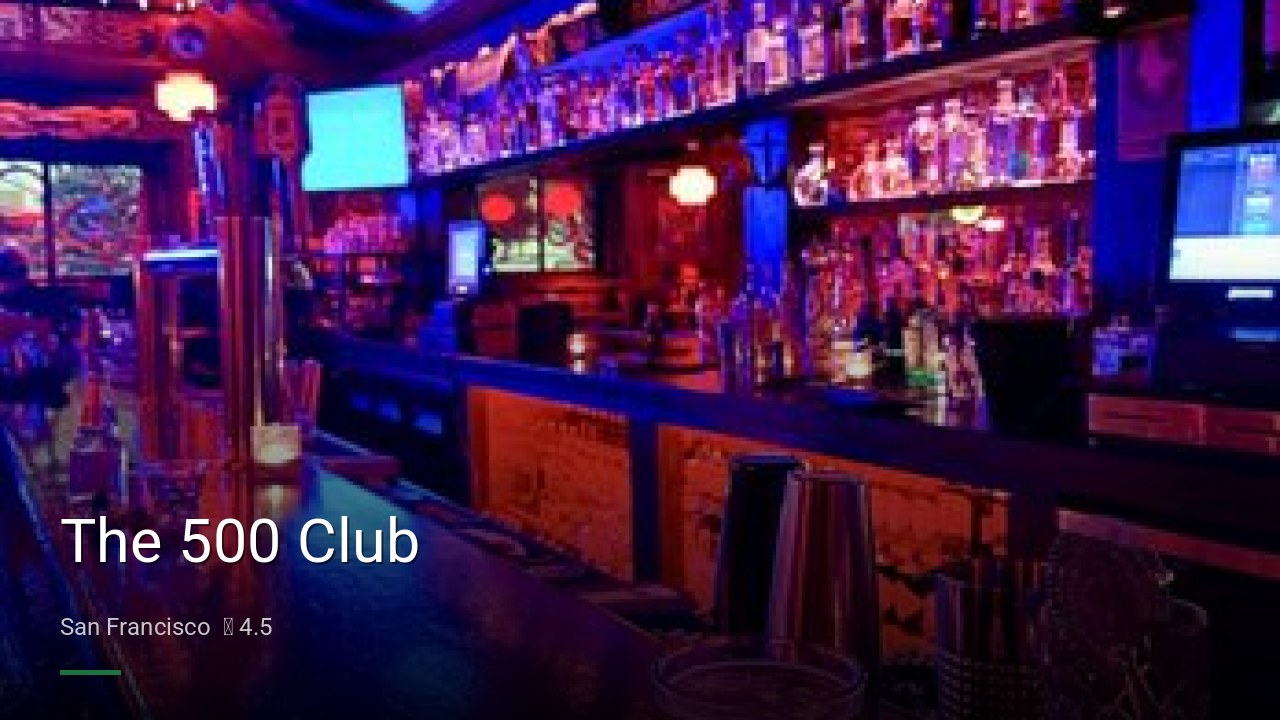 The 500 Club - Sports Bars in San Francisco