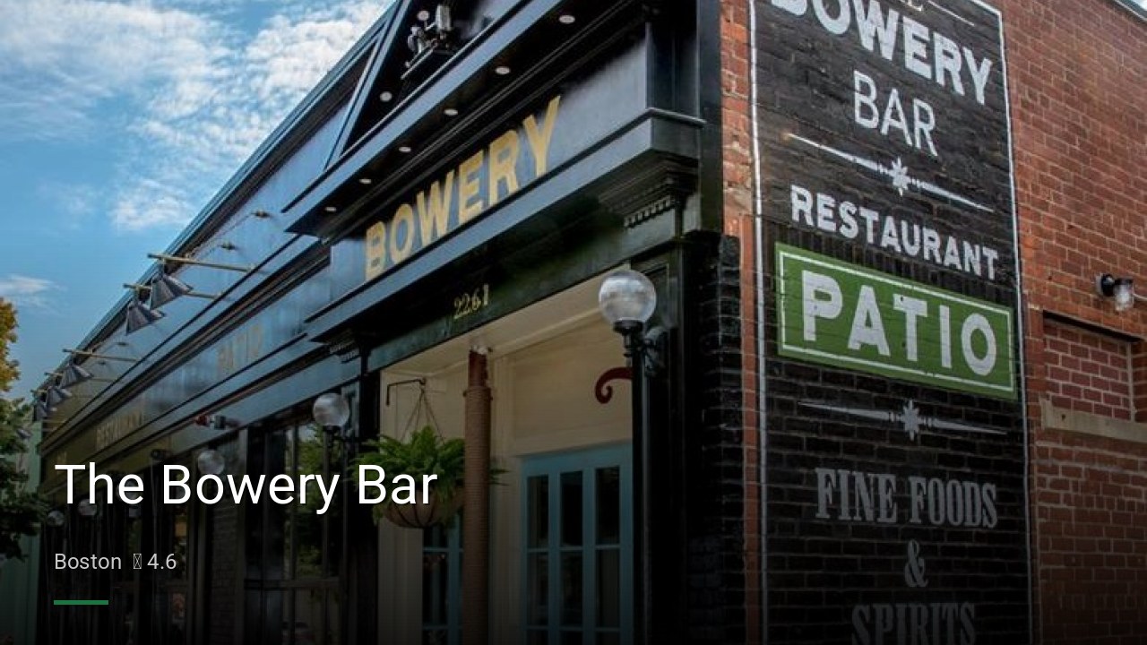 The Bowery Bar - Sports Bars in Boston
