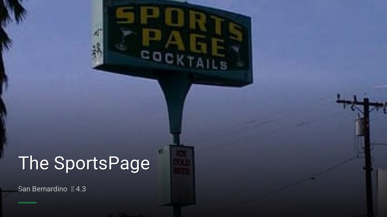 The SportsPage - Sports Bars in San Bernardino
