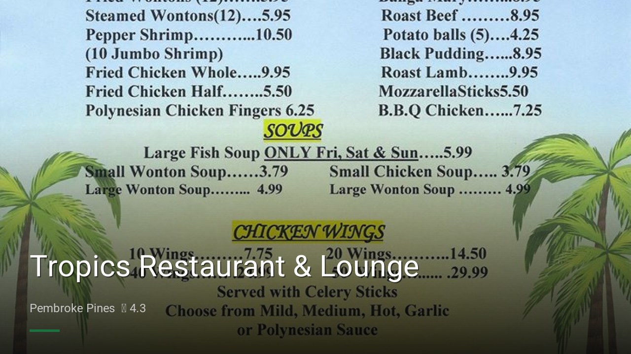 Tropics Restaurant & Lounge - Sports Bars in Pembroke Pines