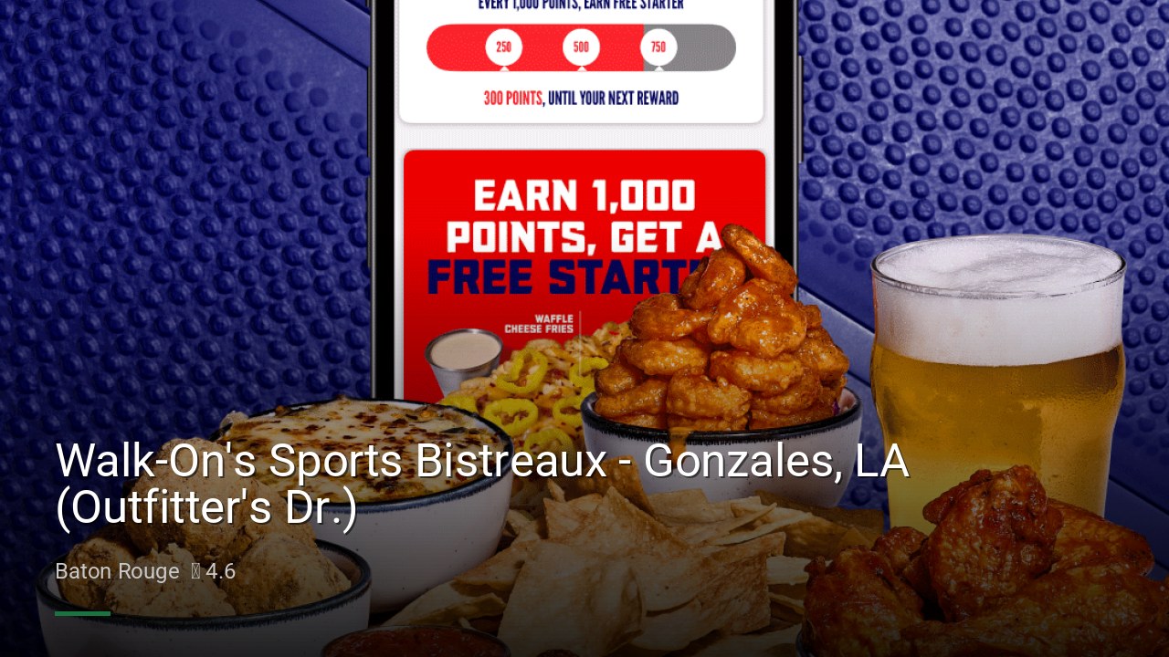Walk-On's Sports Bistreaux - Gonzales, LA (Outfitter's Dr.) - Sports Bars in Baton Rouge