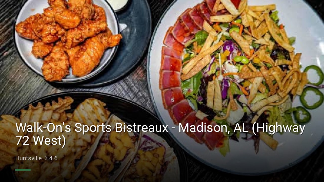 Walk-On's Sports Bistreaux - Madison, AL (Highway 72 West) - Sports Bars in Huntsville