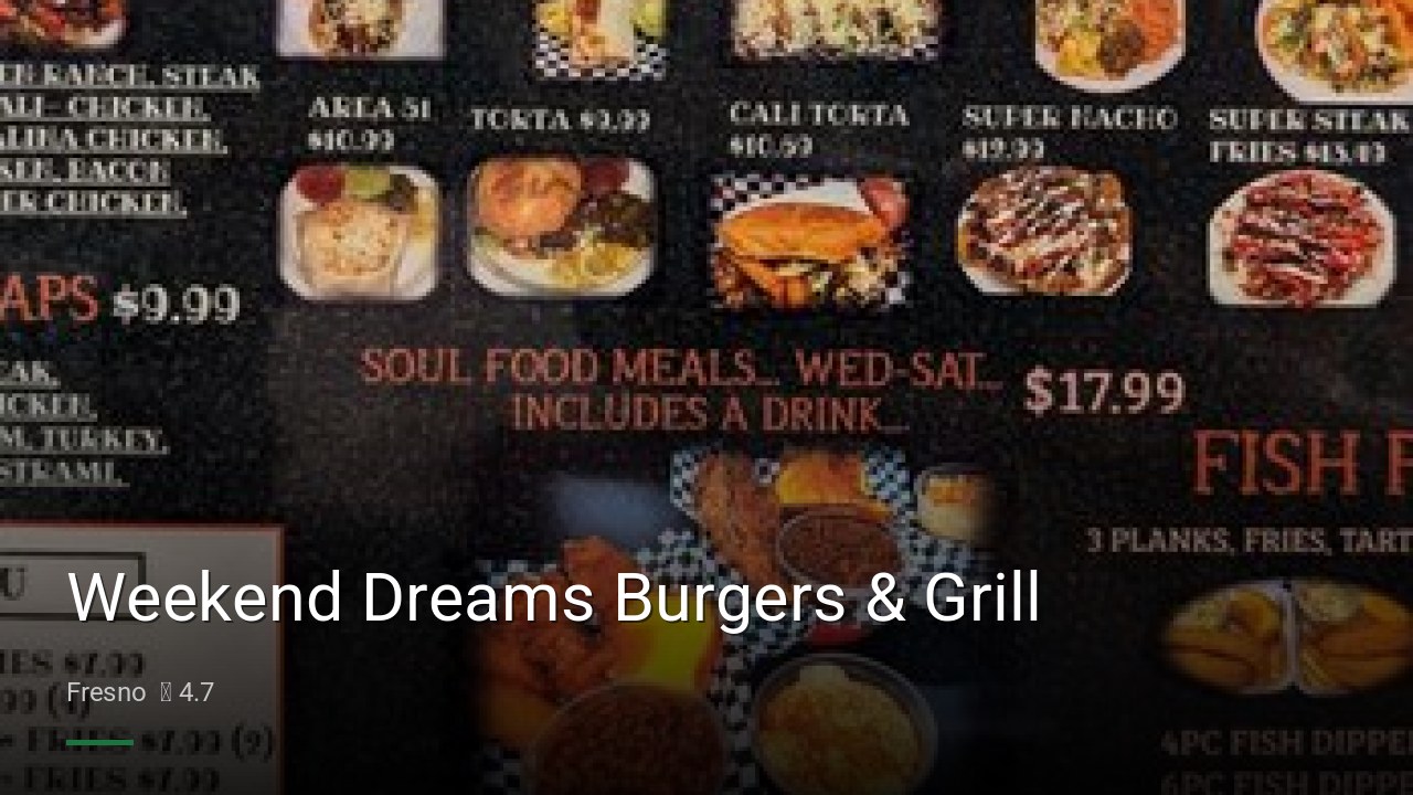 Weekend Dreams Burgers & Grill - Sports Bars in Fresno