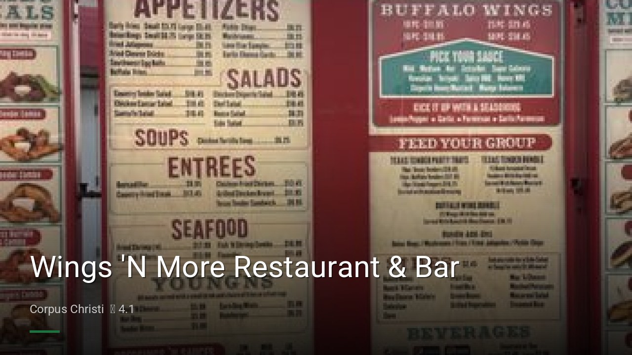 Wings 'N More Restaurant & Bar - Sports Bars in Corpus Christi
